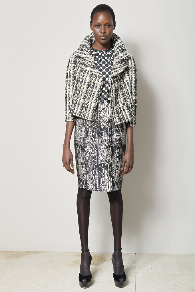 Ajak Deng featured in  the Giambattista Valli lookbook for Pre-Fall 2012