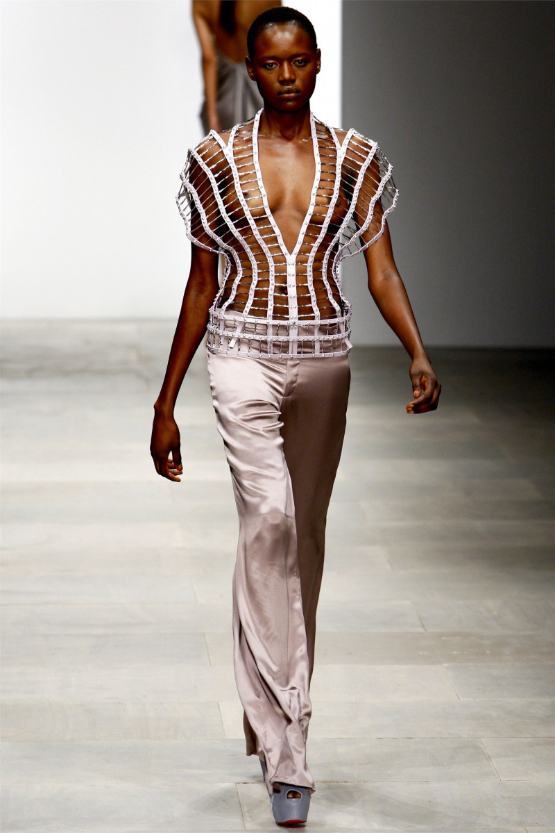 Ajak Deng featured in  the Todd Lynn fashion show for Spring/Summer 2012