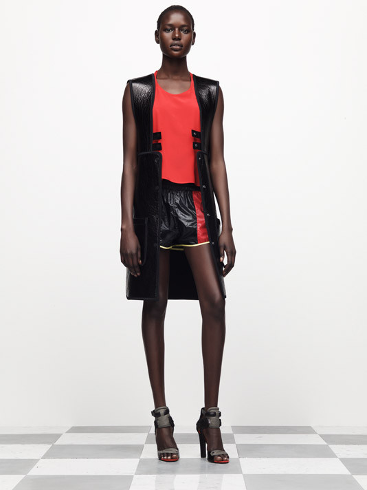 Ajak Deng featured in  the Alexander Wang lookbook for Resort 2012