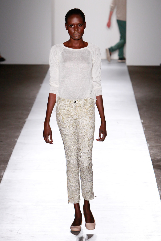 Ajak Deng featured in  the DL1961 fashion show for Spring/Summer 2013