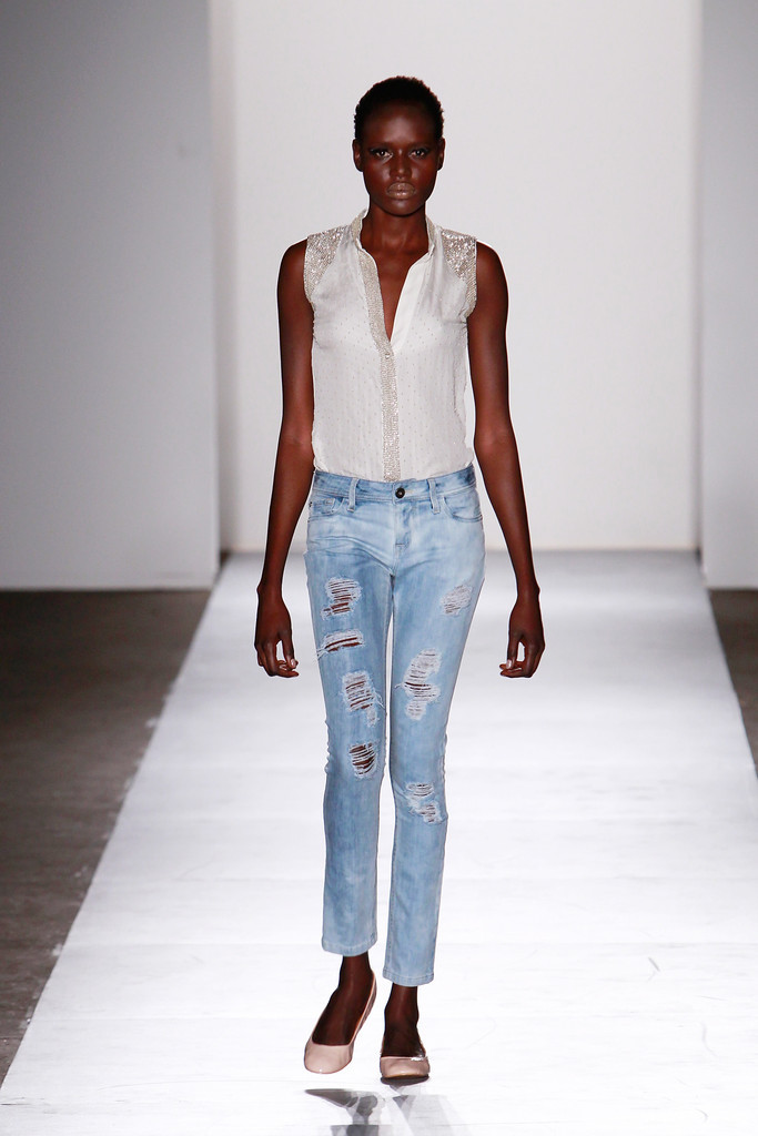 Ajak Deng featured in  the DL1961 fashion show for Spring/Summer 2013