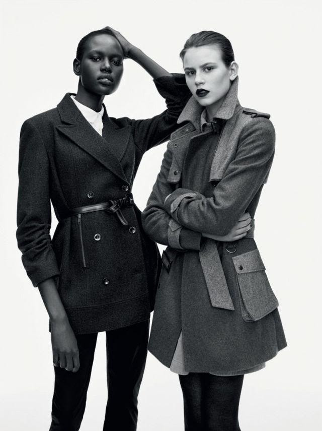 Ajak Deng featured in  the Topshop advertisement for Autumn/Winter 2010