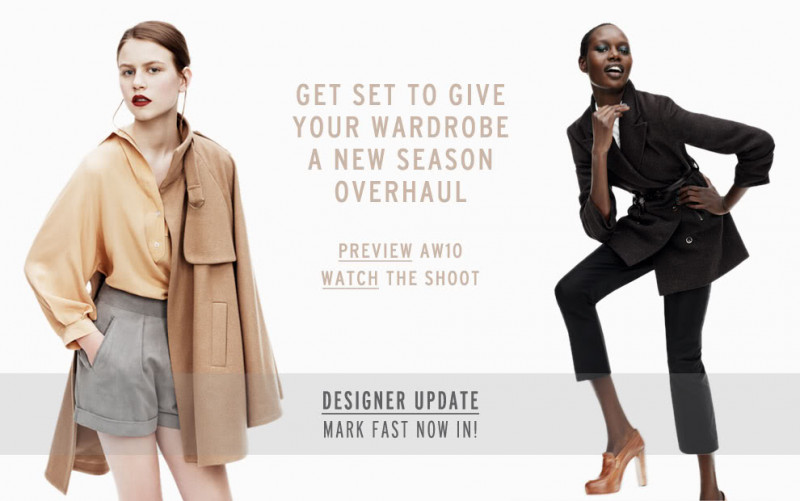 Ajak Deng featured in  the Topshop advertisement for Autumn/Winter 2010