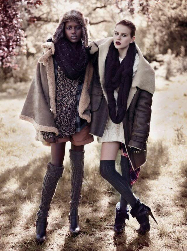 Ajak Deng featured in  the Topshop advertisement for Autumn/Winter 2010