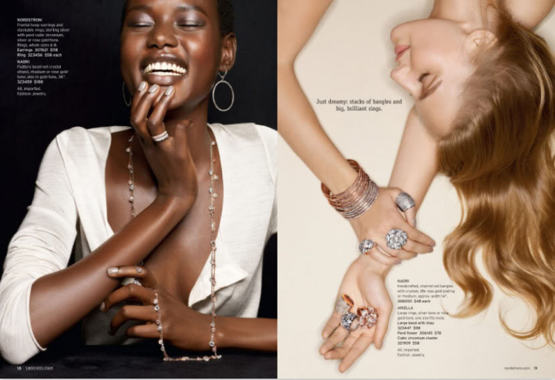 Ajak Deng featured in  the Nordstrom Accessories catalogue for Christmas 2010