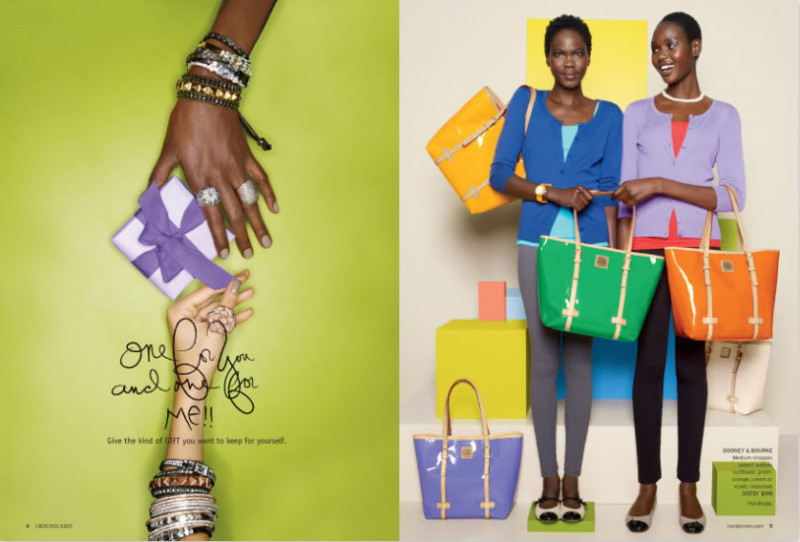 Ajak Deng featured in  the Nordstrom Accessories catalogue for Christmas 2010