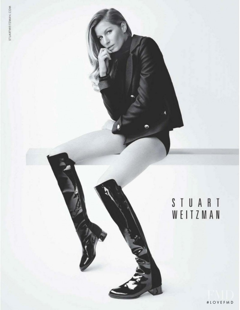 Gisele Bundchen featured in  the Stuart Weitzman advertisement for Autumn/Winter 2014