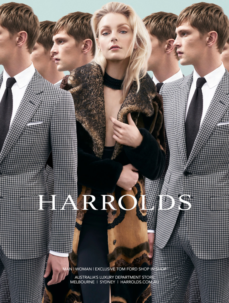 Jessica Stam featured in  the Harrolds advertisement for Autumn/Winter 2015