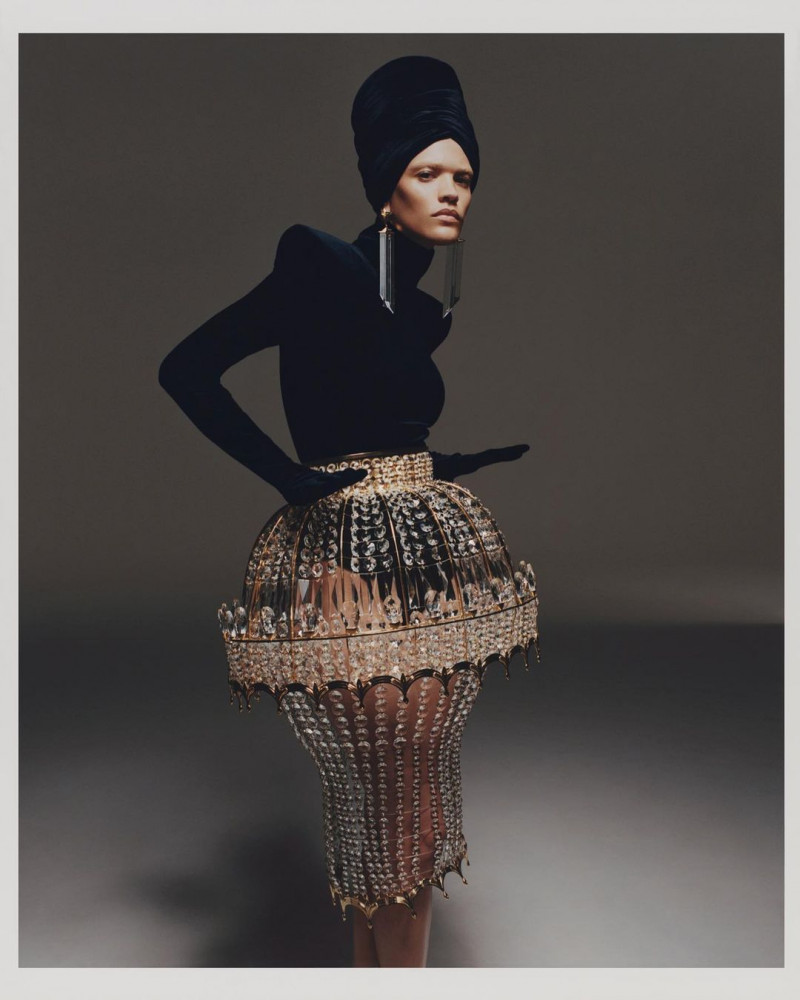 Kerolyn Soares featured in  the Balmain Renaissance Couture by Beyonce x Balmain advertisement for Spring 2023