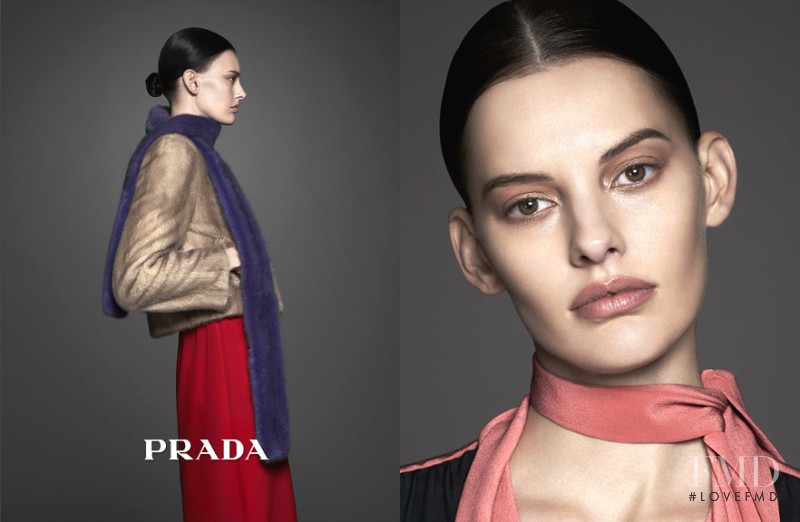 Amanda Murphy featured in  the Prada Harrods\' Pradasphere advertisement for Pre-Fall 2014