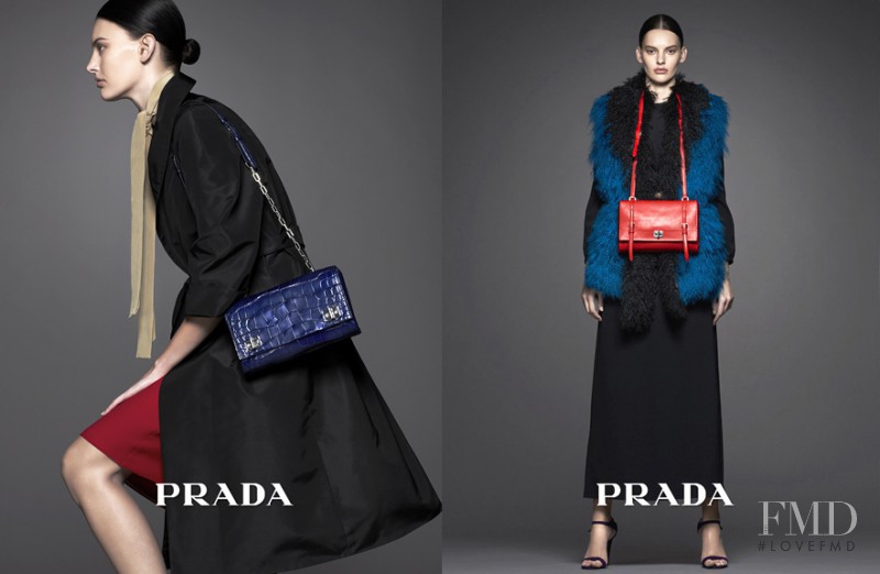 Amanda Murphy featured in  the Prada Harrods\' Pradasphere advertisement for Pre-Fall 2014