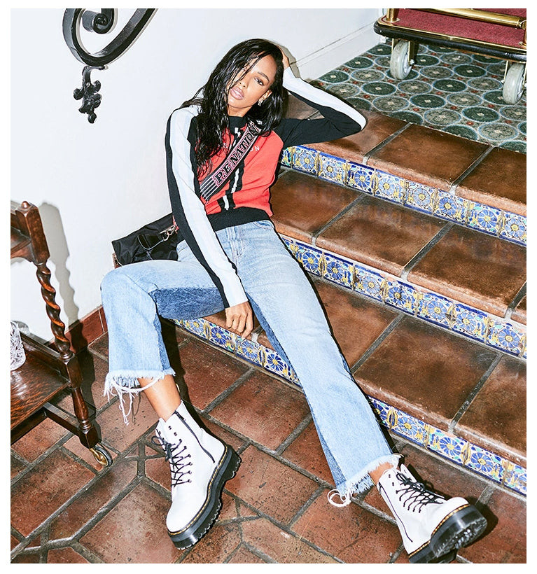 Jasmine Tookes featured in  the P.E Nation x Jas Tookes advertisement for Pre-Fall 2019