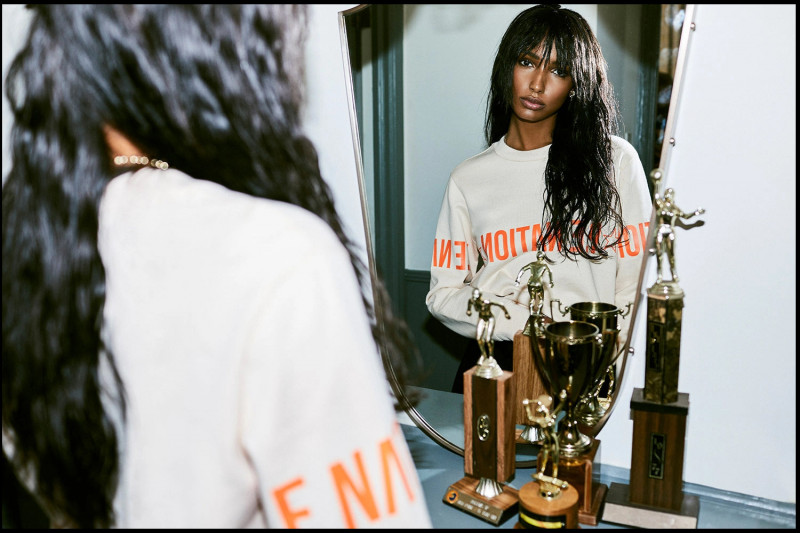 Jasmine Tookes featured in  the P.E Nation x Jas Tookes advertisement for Pre-Fall 2019