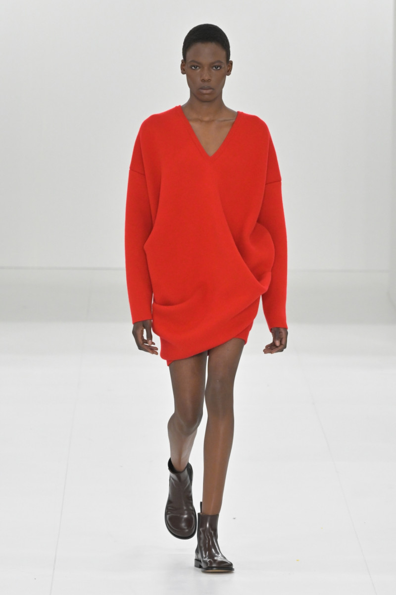 Agel Akol featured in  the Loewe fashion show for Autumn/Winter 2023