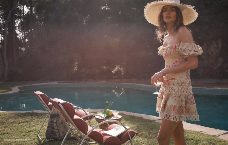 Andreea Diaconu featured in  the Zimmermann advertisement for Spring/Summer 2018