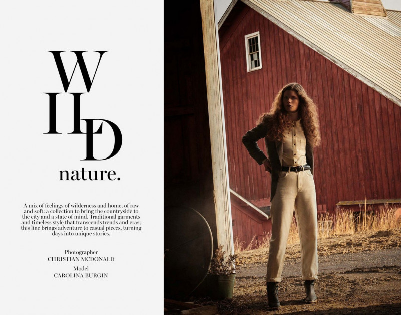 Carolina Burgin featured in  the Massimo Dutti Wild nature lookbook for Holiday 2019