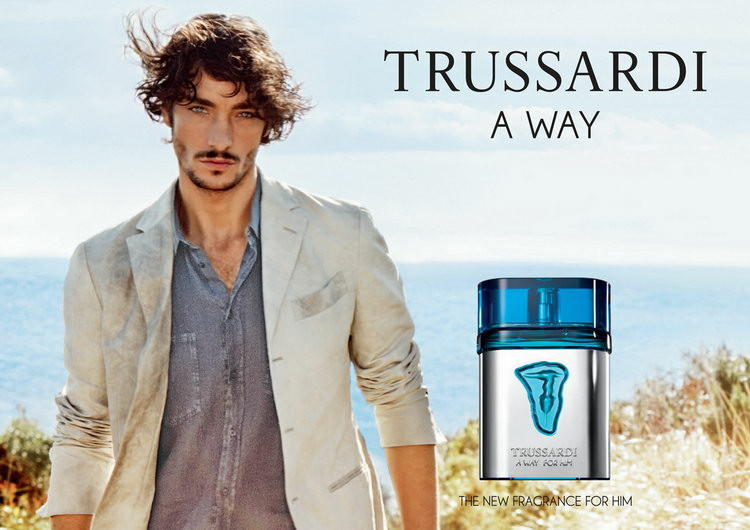 Lucho Jacob featured in  the Trussardi A Way fragrance advertisement for Spring/Summer 2015