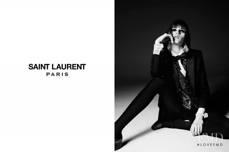 Valery Kaufman featured in  the Saint Laurent advertisement for Autumn/Winter 2014