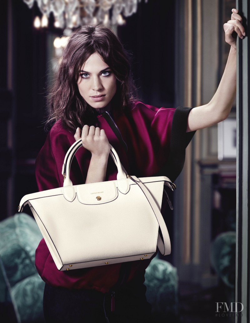 Alexa Chung featured in  the Longchamp advertisement for Autumn/Winter 2014