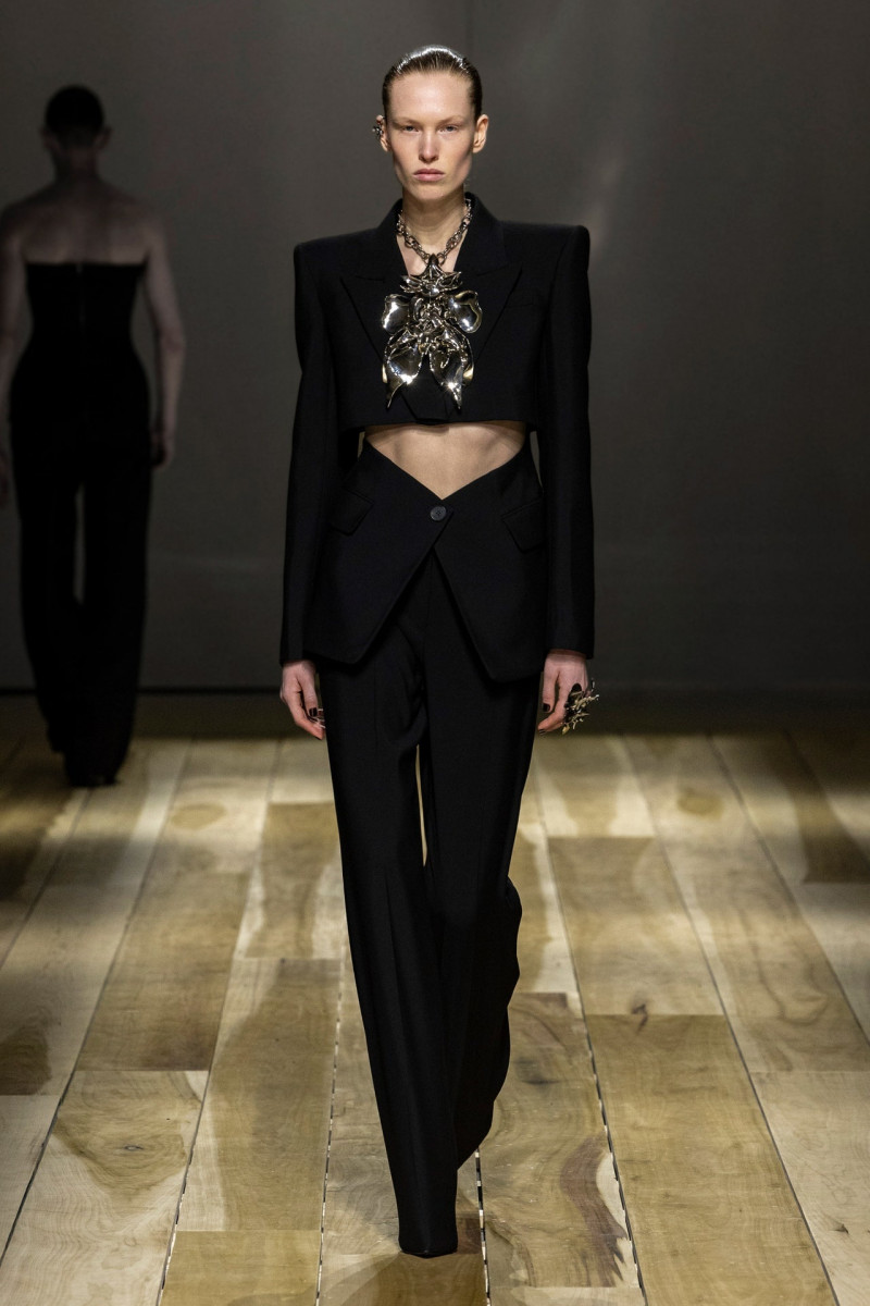 Leanne de Haan featured in  the Alexander McQueen fashion show for Autumn/Winter 2023
