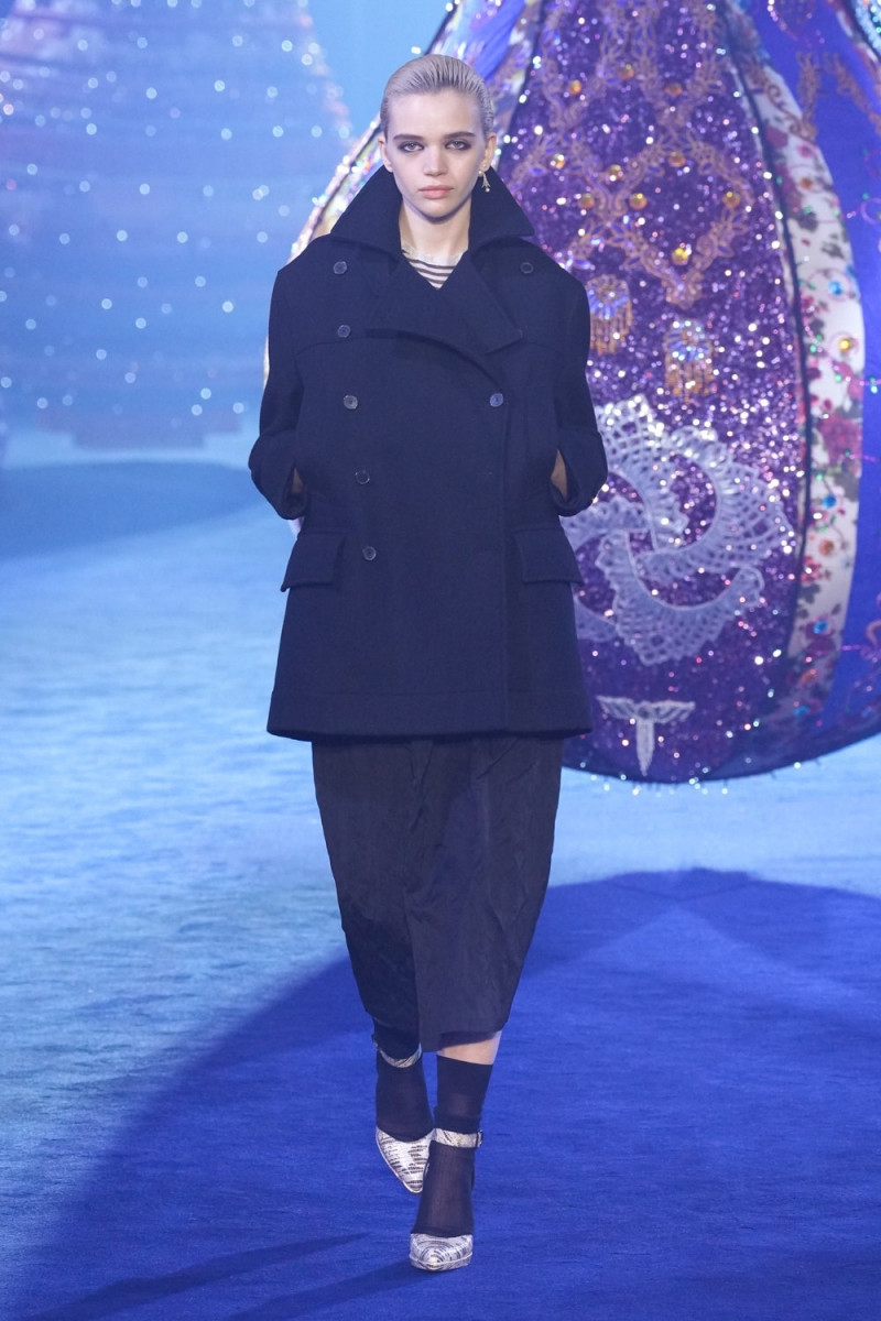 Stella Lucia featured in  the Christian Dior Valkyrie Miss Dior fashion show for Autumn/Winter 2023