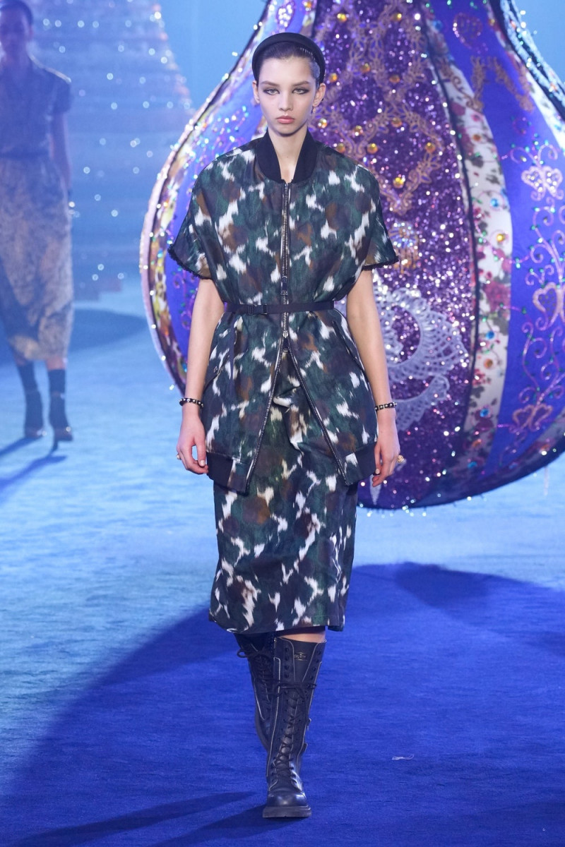 Anna Bicanova featured in  the Christian Dior Valkyrie Miss Dior fashion show for Autumn/Winter 2023