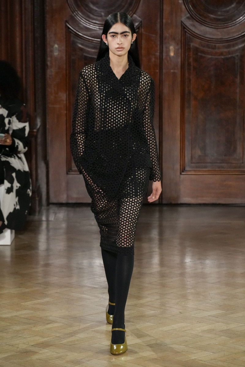 Mariana Arias featured in  the Emilia Wickstead fashion show for Autumn/Winter 2023