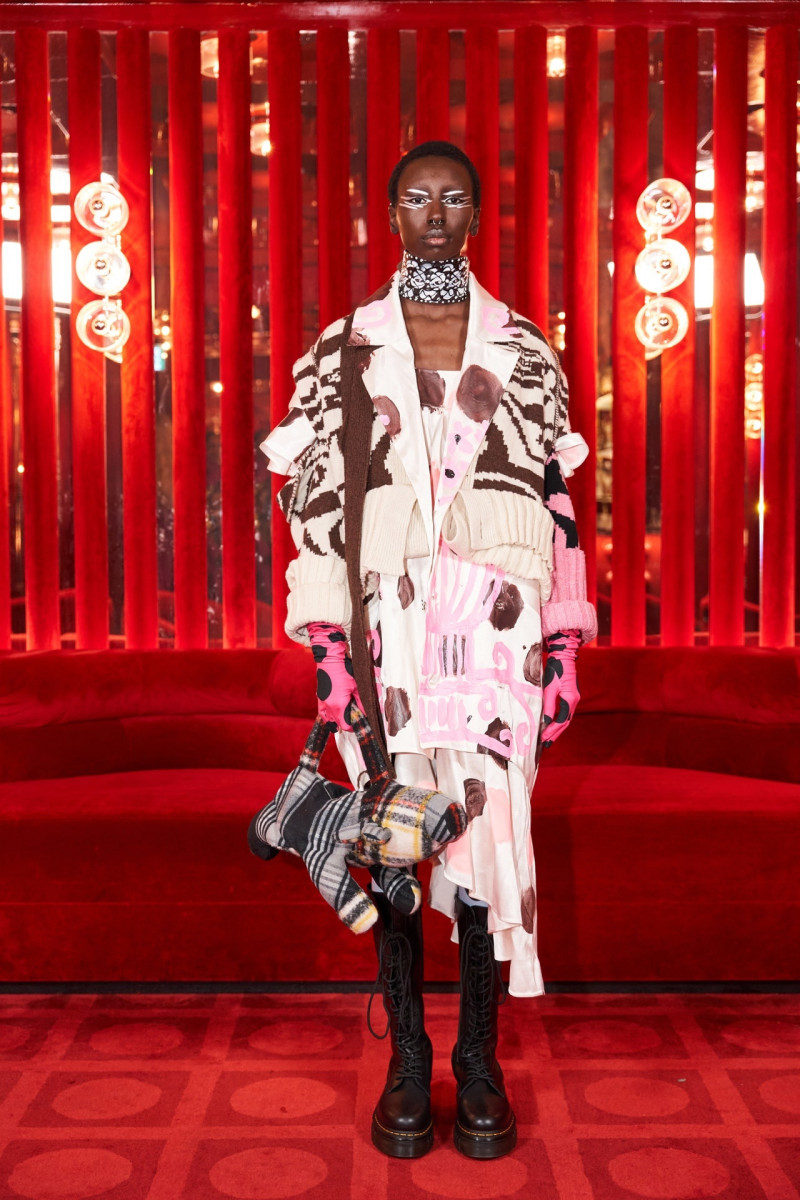 Alay Deng featured in  the Matty Bovan fashion show for Autumn/Winter 2023