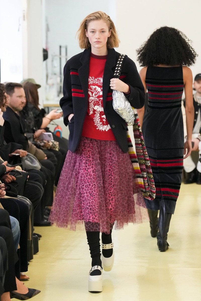 Ella Rattigan featured in  the Molly Goddard fashion show for Autumn/Winter 2023