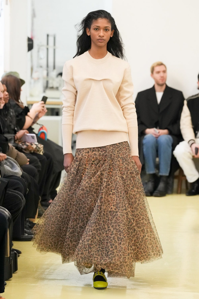 Shivaruby Premkanthan featured in  the Molly Goddard fashion show for Autumn/Winter 2023