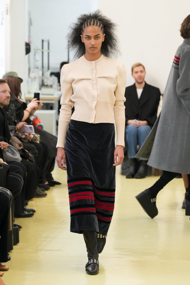 Sacha Quenby featured in  the Molly Goddard fashion show for Autumn/Winter 2023