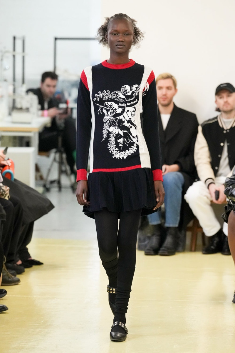 Abeny Nhial featured in  the Molly Goddard fashion show for Autumn/Winter 2023