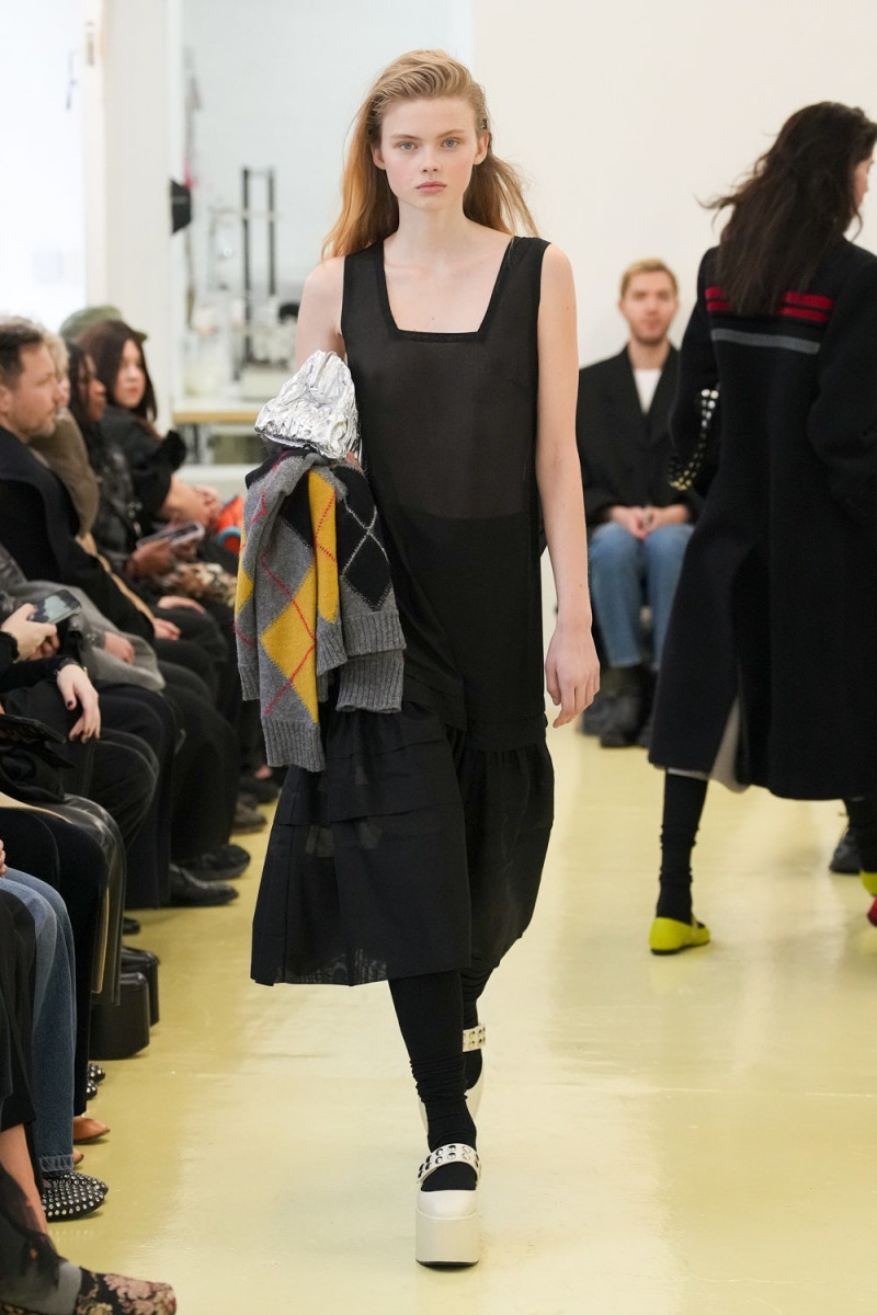 Evie Harris featured in  the Molly Goddard fashion show for Autumn/Winter 2023