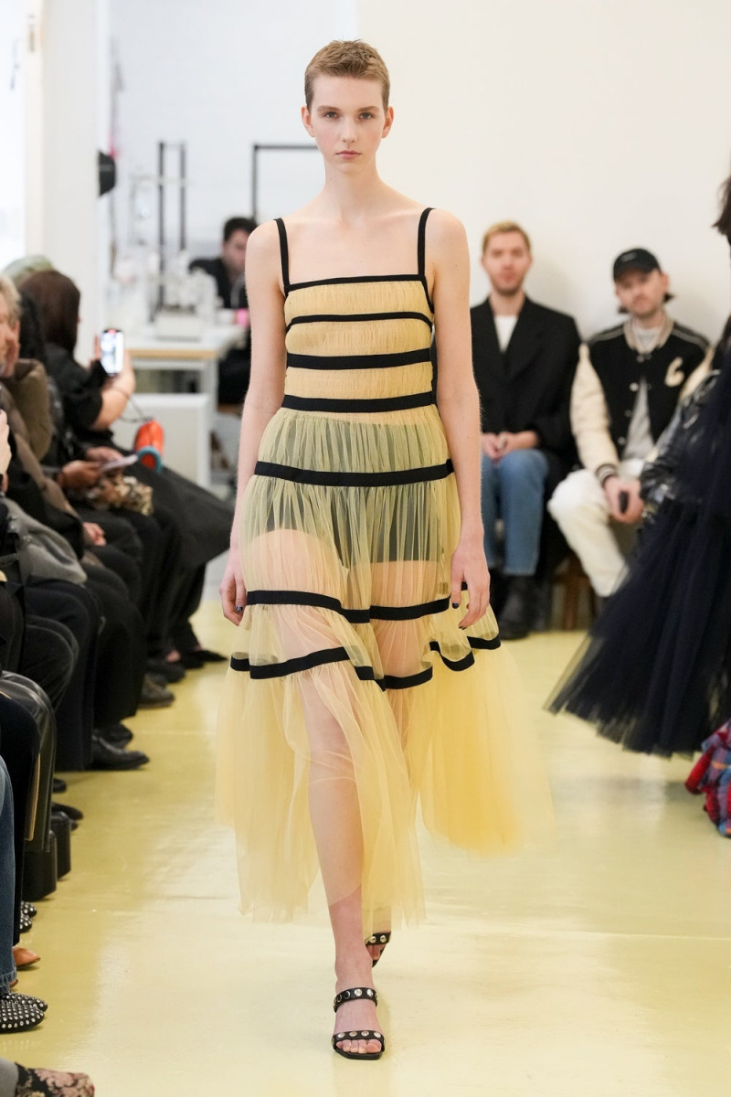 Bente Oort featured in  the Molly Goddard fashion show for Autumn/Winter 2023