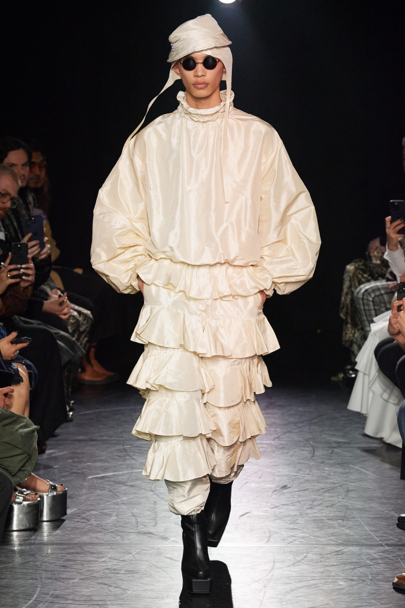 Yura Nakano featured in  the Edward Crutchley fashion show for Autumn/Winter 2023