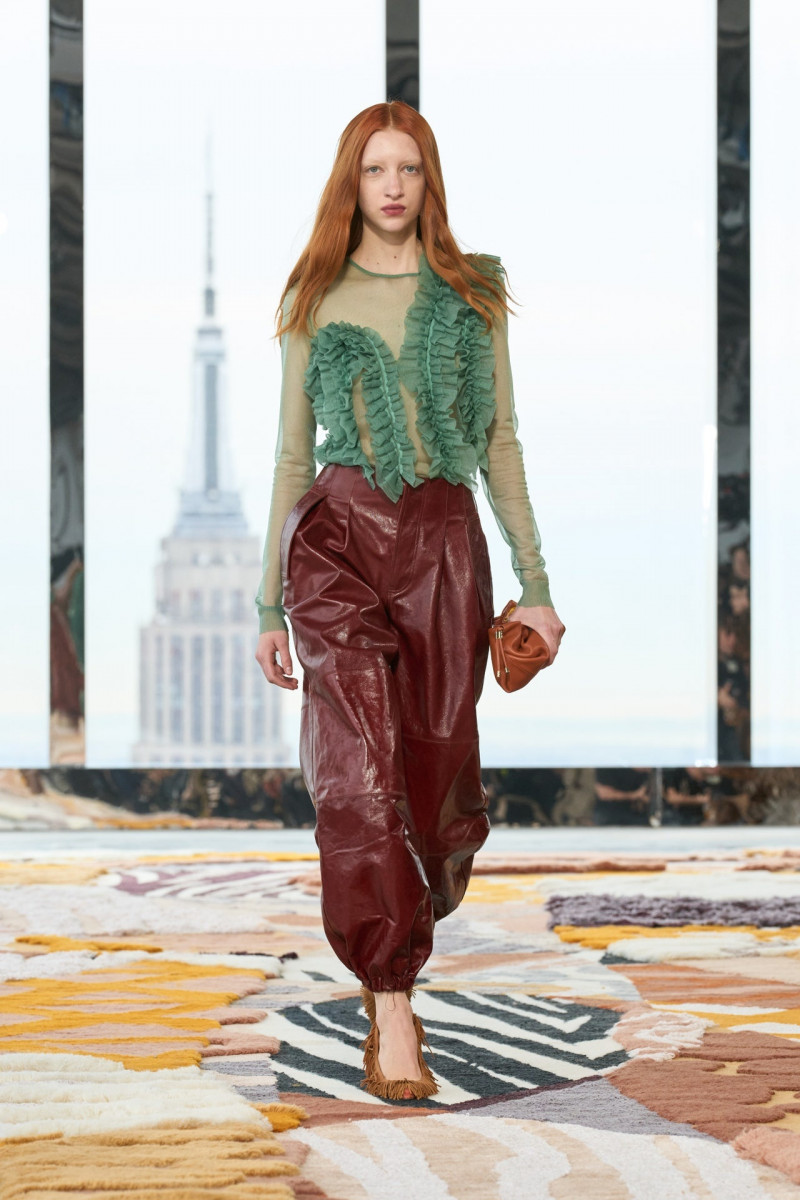 Iman Kaumann featured in  the Ulla Johnson fashion show for Autumn/Winter 2023