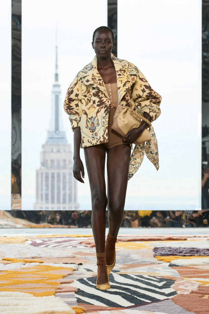 Akuol Deng Atem featured in  the Ulla Johnson fashion show for Autumn/Winter 2023