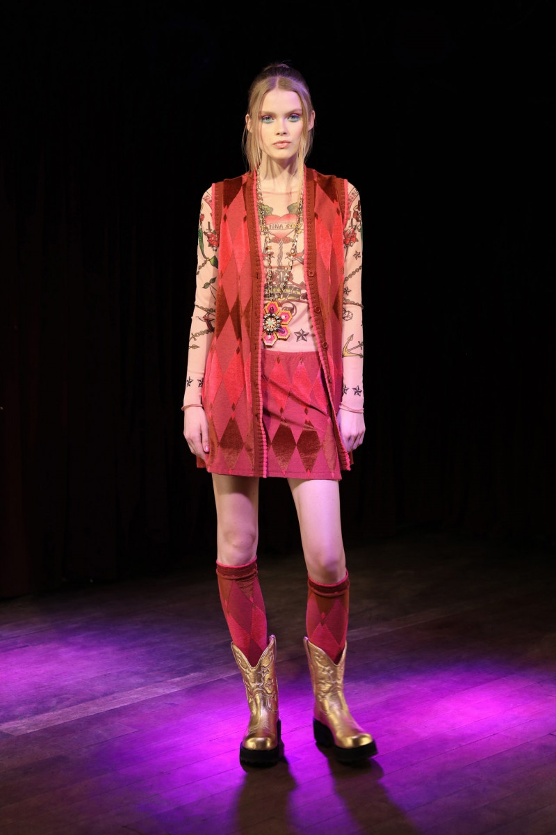 Evie Harris featured in  the Anna Sui fashion show for Autumn/Winter 2023