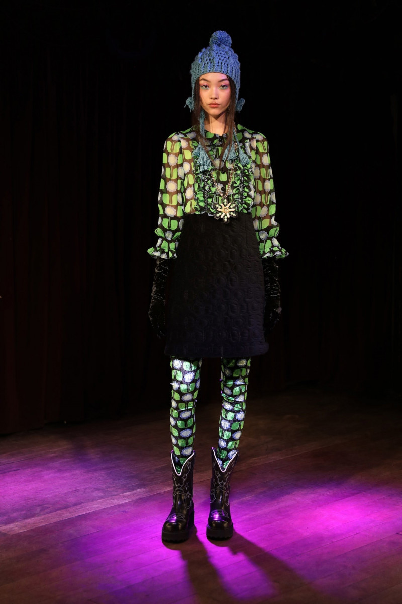 Mika Schneider featured in  the Anna Sui fashion show for Autumn/Winter 2023