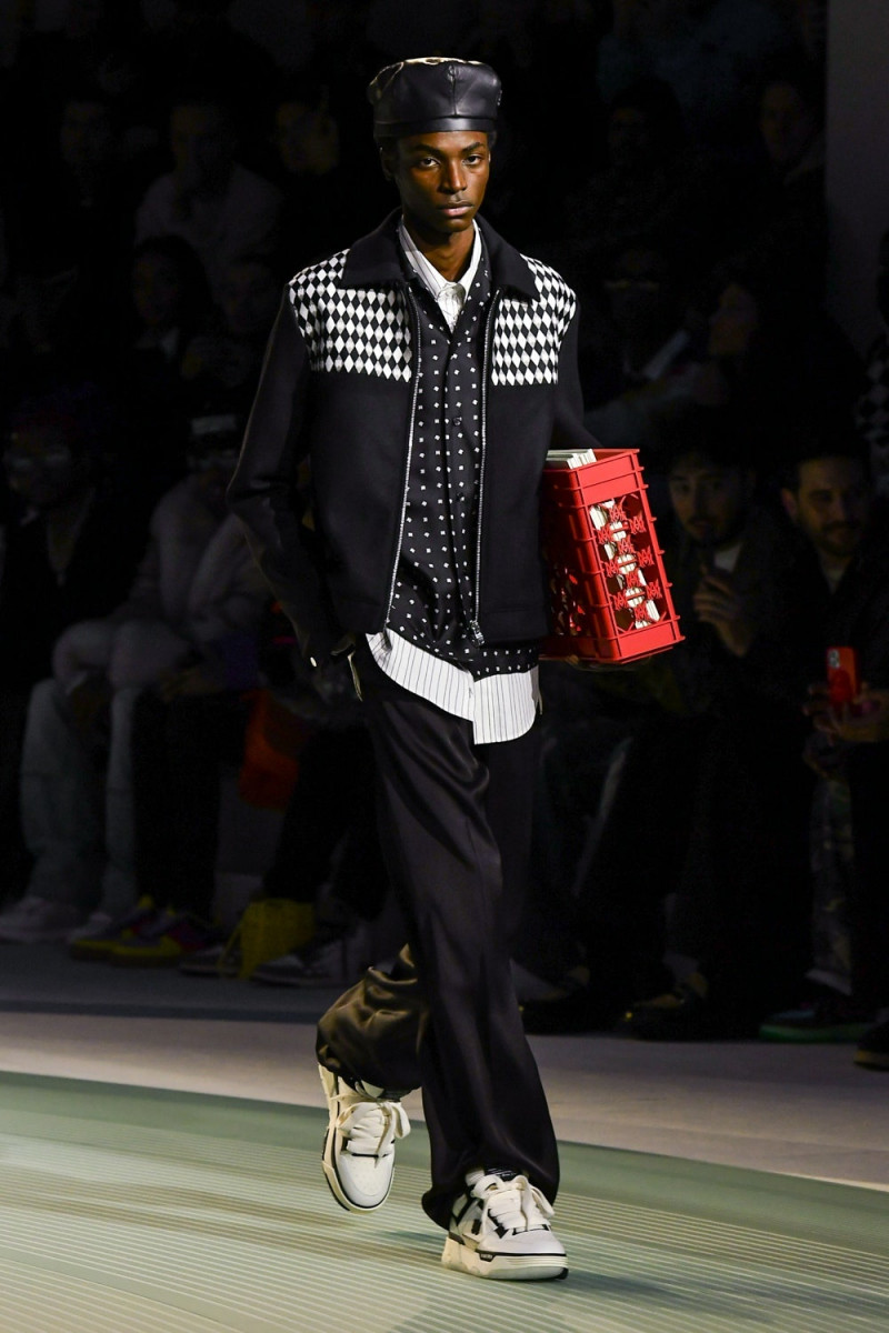 Ahmed Richards featured in  the Amiri fashion show for Autumn/Winter 2023