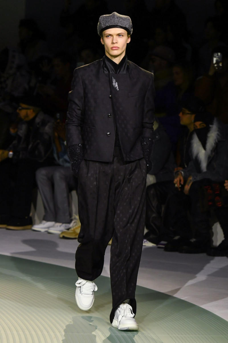 Renejs Viksna featured in  the Amiri fashion show for Autumn/Winter 2023