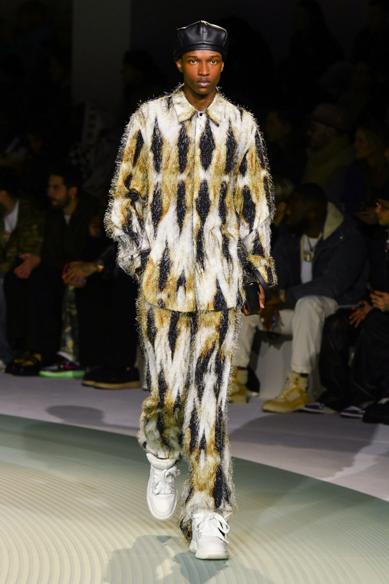 Malik Anderson featured in  the Amiri fashion show for Autumn/Winter 2023
