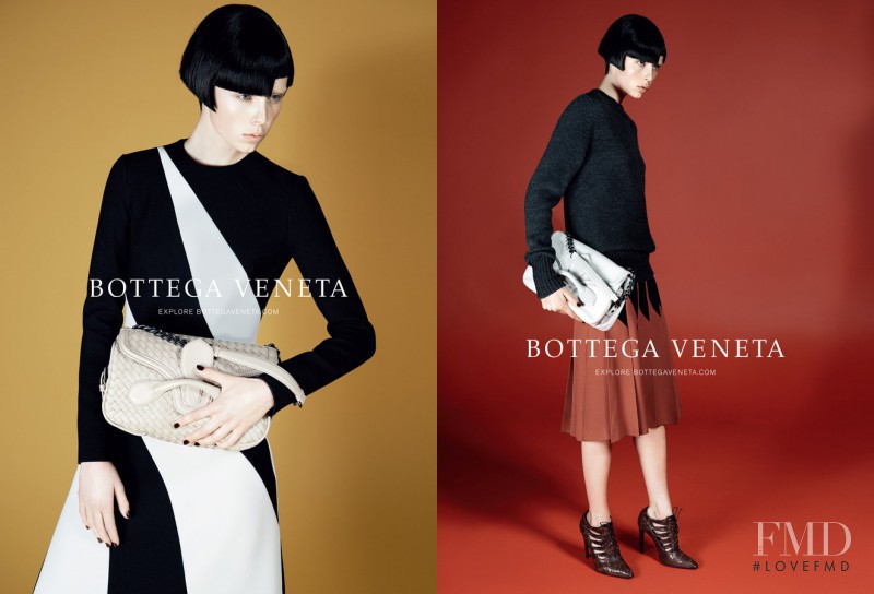 Edie Campbell featured in  the Bottega Veneta advertisement for Autumn/Winter 2014