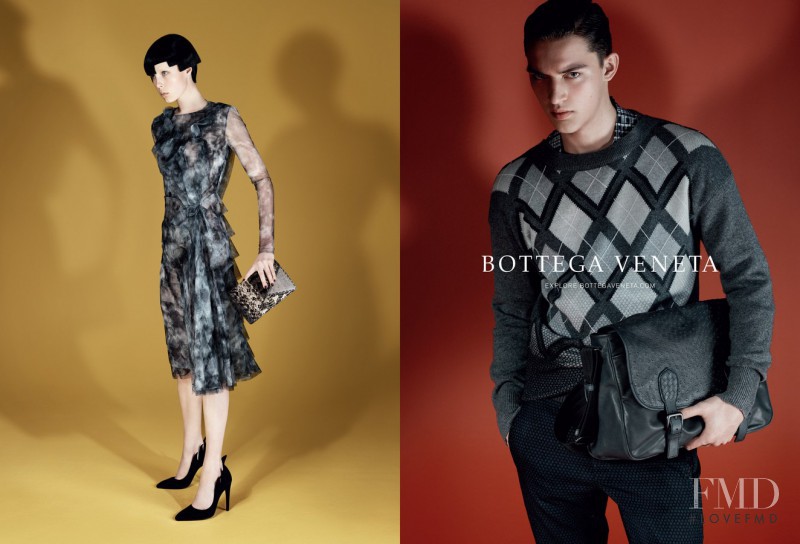 Edie Campbell featured in  the Bottega Veneta advertisement for Autumn/Winter 2014