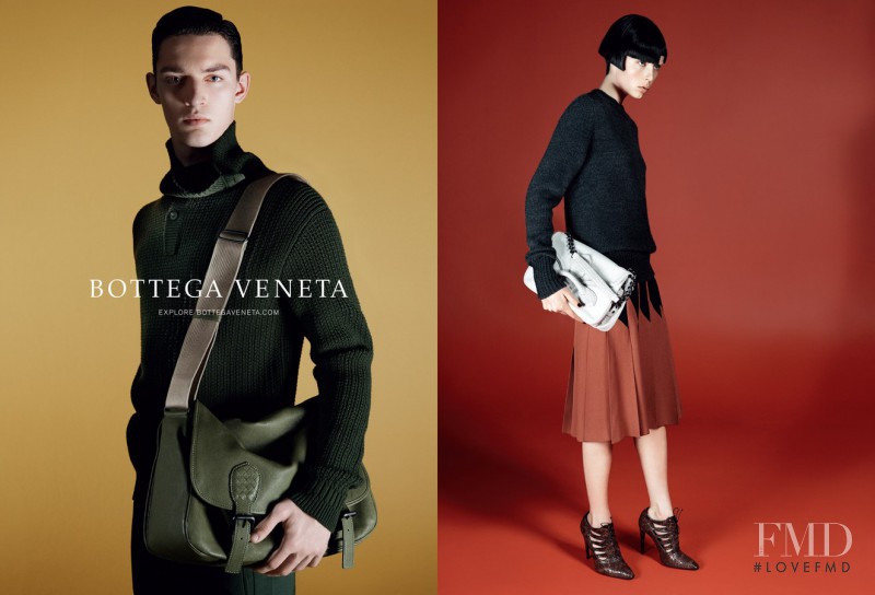 Edie Campbell featured in  the Bottega Veneta advertisement for Autumn/Winter 2014