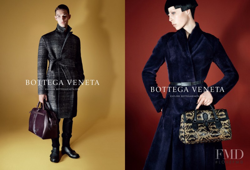 Edie Campbell featured in  the Bottega Veneta advertisement for Autumn/Winter 2014