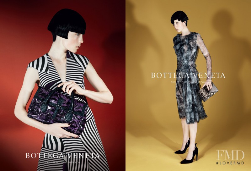 Edie Campbell featured in  the Bottega Veneta advertisement for Autumn/Winter 2014