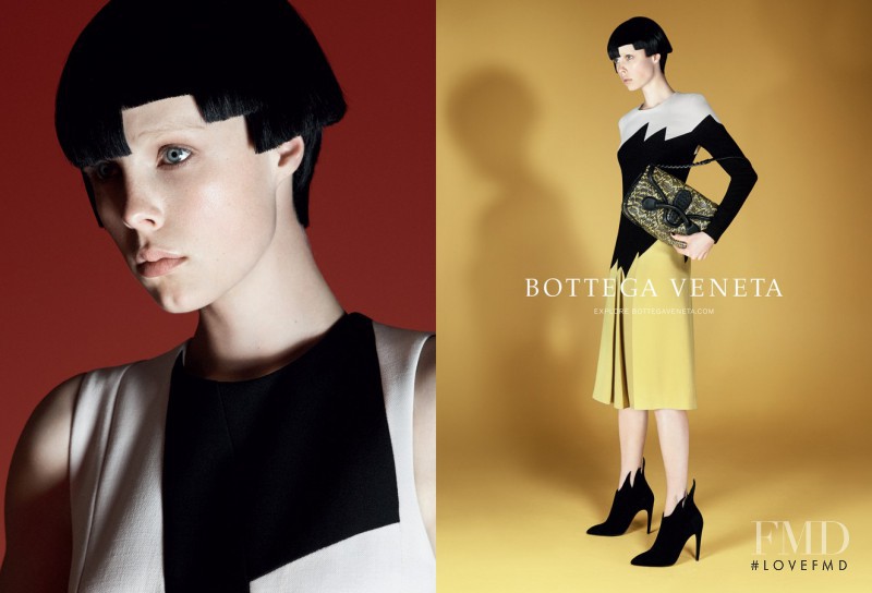 Edie Campbell featured in  the Bottega Veneta advertisement for Autumn/Winter 2014