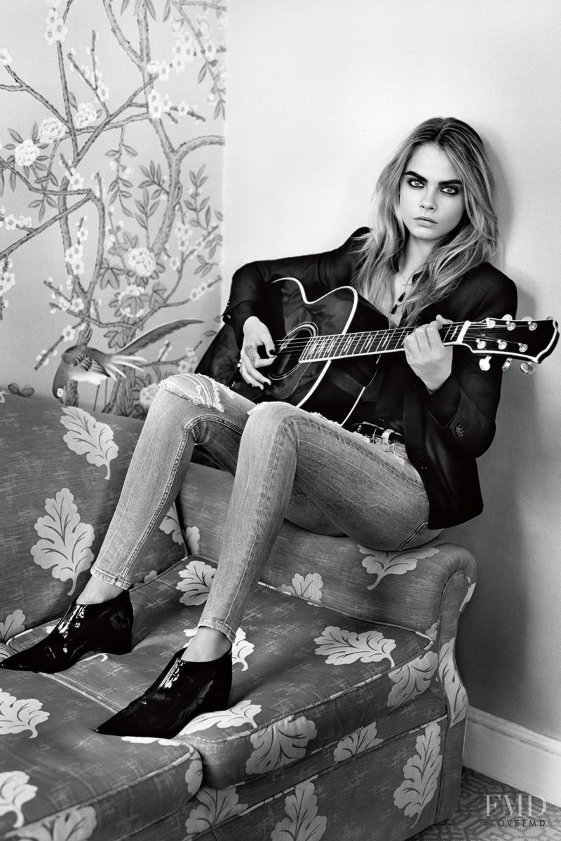 Cara Delevingne featured in  the Topshop advertisement for Autumn/Winter 2014