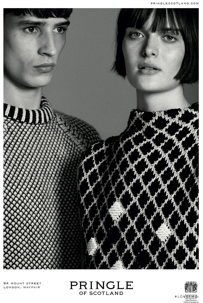 Sam Rollinson featured in  the Pringle of Scotland advertisement for Autumn/Winter 2014